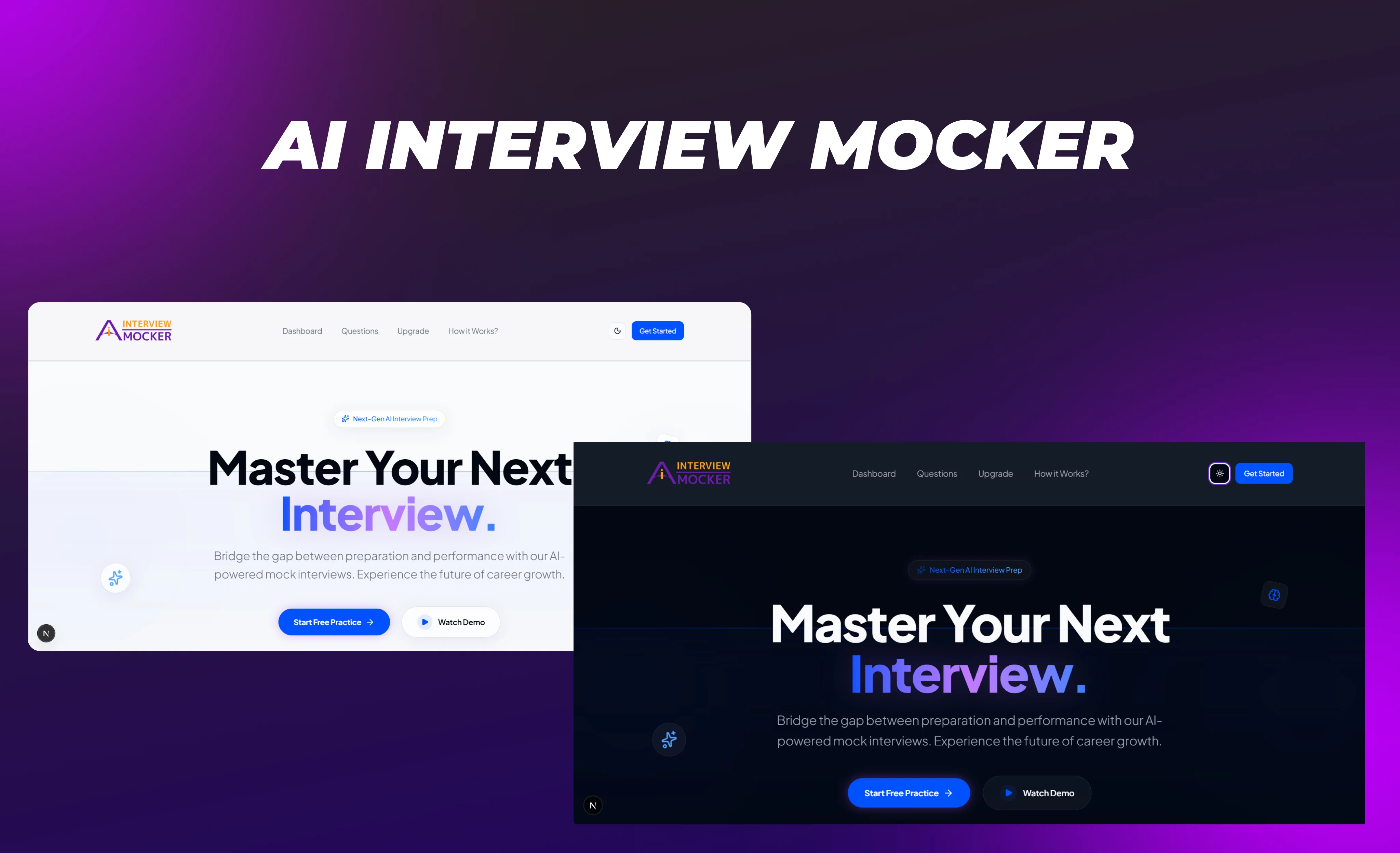 AI Interview Mocker Dashboard Showcase